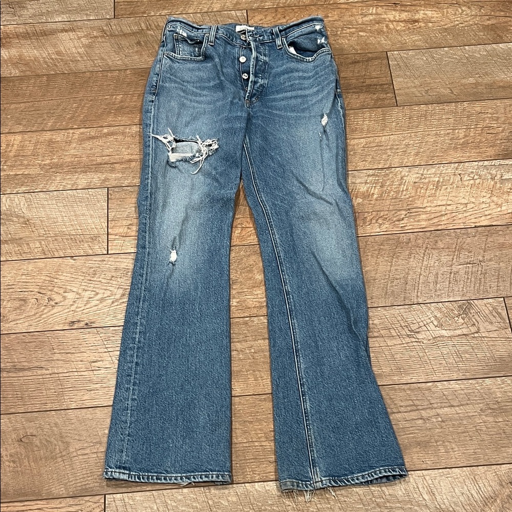 Citizens Of Humanity Distressed Blue Flare Jeans